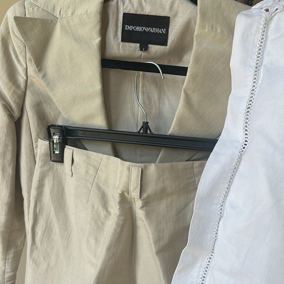 Emporio Armani light greenTailored Suit Jacket and straight leg pants - Picture 9 of 9